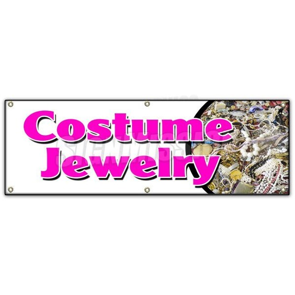 COSTUME JEWELRY BANNER SIGN bracelet earrings necklace watches silver